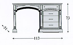 стол письменный 1-но тумбовый 4-е ящика спальня Ронда (Ronda) фабрика Хойпе (Joype Mobiliario), Испания