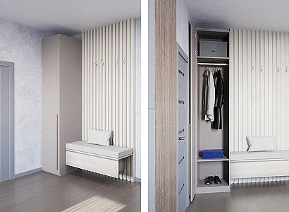 шкаф 1-но дверный Dimare D5510 цвет D5 бежевый с серым