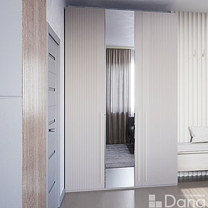 шкаф 3-х дверный Dimare D5550 цвет D5 бежевый с серым