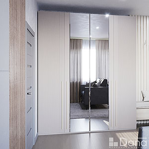 шкаф 4-х дверный Dimare D5560 цвет D5 бежевый с серым