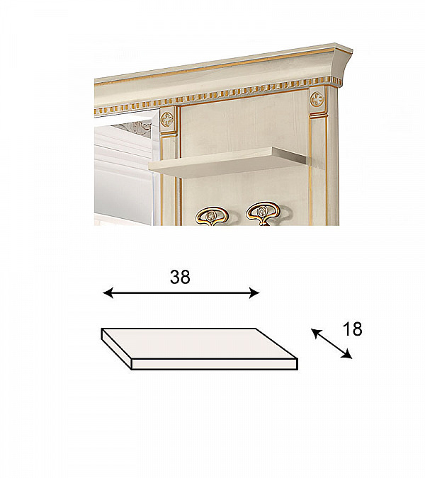Полка для прихожей Palazzo Ducale Prama Bakokko 71BO32 bianco цвет белый 38 см 