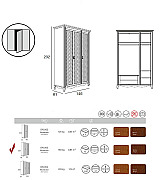 Шкаф 3-х дверный Panamar 876.003 цвет орех Шкаф 3-х дверный Panamar 876.003 цвет орех