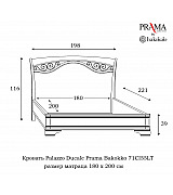 Кровать Palazzo Ducale Prama Bakokko модель 71CI55LT ciliegio цвет вишня 180 см 