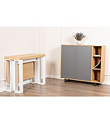 Консоль трансформер стол обеденный Disemobel 4061 roble blanco цвет дуб, белый Консоль трансформер стол обеденный Disemobel 4061 roble blanco цвет дуб, белый