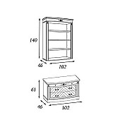 Книжный шкаф Panamar 825.000 + тумба Panamar 835.000 цвет орех, вишня