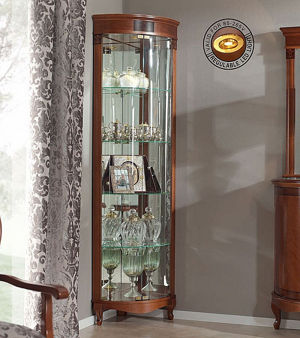 Угловая витрина Panamar 879.001 цвет орех, вишня Угловая витрина Panamar 879.001 цвет орех, вишня