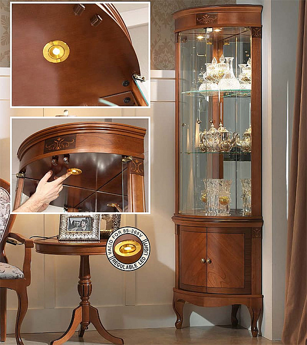 Угловая витрина Panamar 809.001 + тумба Panamar 889.000 цвет орех, вишня Угловая витрина Panamar 809.001 + тумба Panamar 889.000 цвет орех, вишня