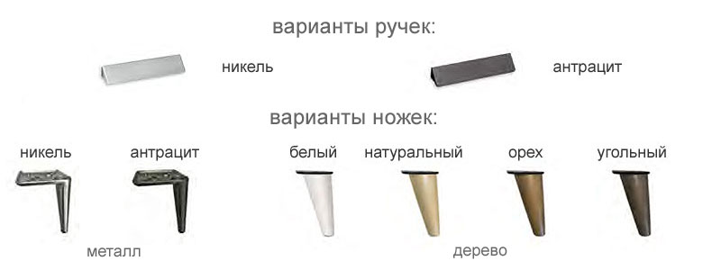 цвет комплектующих высокий комод шифоньер Kubik (Кубик) 