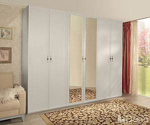 шкаф 6-ти дверный с 2-мя зеркалами Palmari P2590 цвет 2 светло серый