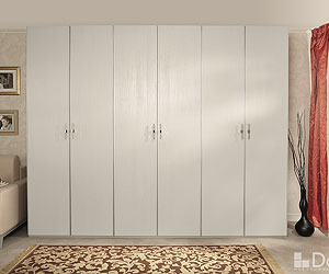 шкаф 6-ти дверный Palmari P2650 с молдингами цвет 2 светло серый