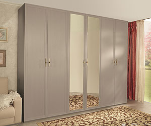 шкаф 6-ти дверный с 2-мя зеркалами Palmari P5590 цвет 5 бежевый с серым
