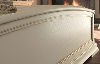 Изножье кровати Палаццо Дукале ясень белый с золотом фабрика Прама Италия