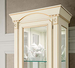 витрина 1-но дверная Палаццо Дукале 71BO11 ясень белый с золотом фабрика Prama Италия