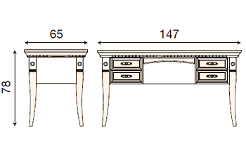 размер стол 4 ящика Палаццо Дукале 71BO03SR фабрика Bakokko Италия
