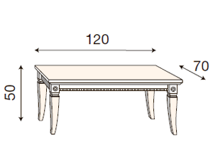 размер журнальный столик Палаццо Дукале Прама 71BO51 фабрика Bakokko Италия