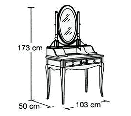 маленький туалетный столик с зеркалом  модель 3940 от спального гарнитура Vicent Montoro 39 